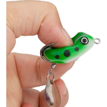 Набір приманок Kemailei Thumb Frog з блешнею для далекого закидання чорної риби, біонічний набір рибальських снастей для чорної риби