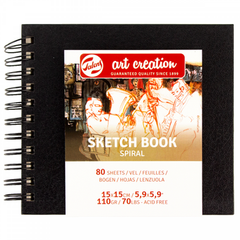 Блокнот на спирали 15х15см 80л. 110г/м Talens Art Creation