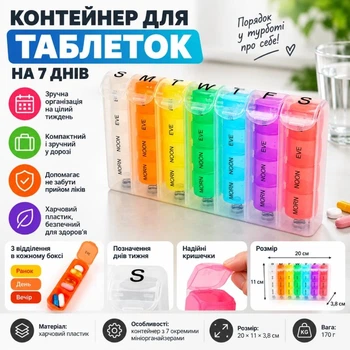 Таблетка пігулка на 7 днів дорожня