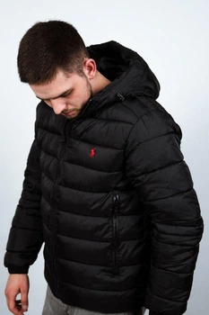 Микропуховик Глянцевый Polo Черный L