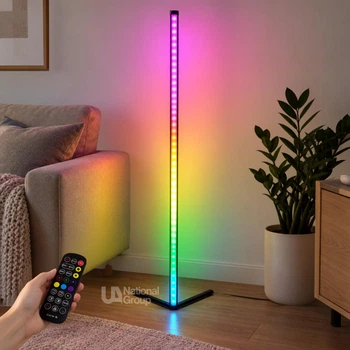 Торшер RGB светодиодный 140 см, LED светильник с пультом ДУ и управлением со смартфона через Bluetooth и приложение Magic Lantern, с музыкальным режимом, световыми эффектами и USB питанием, LED-140