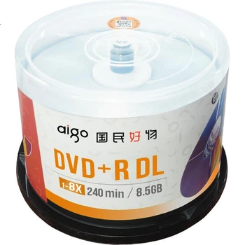 Чистий/записувальний диск Aigo DVD+R DL, швидкість 8,5 ГБ, тайванське виробництво, упаковка 50 шт.