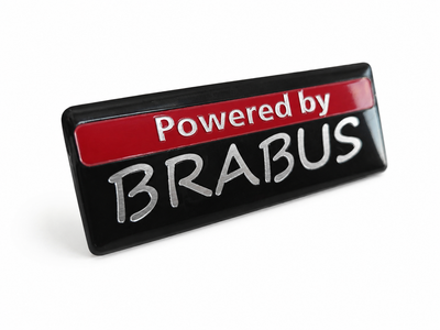 Емблема логотип значок шильдик Powered by BRABUS 8×3см на Mercedes-Benz Brabus