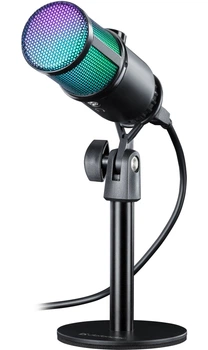 Микрофон Defender Glow GMC 400 конденсаторный USB с RGB-подсветкой Черный (64640)