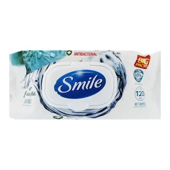 Вологі серветки Smile Antibacterial екстрактом евкаліпта 120 шт
