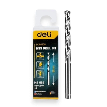 Сверло Hss D3 мм Deli EDL16030G