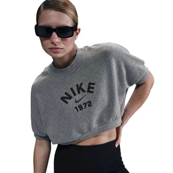 Свитшот женский Nike Nsw French Terry Cropped Crew Top L Сірий HJ0224-091
