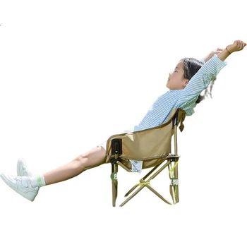 Складной походный стул CAMEL для рыбалки, рисования, отдыха на пляже, модель Lazy Moon Chair, артикул 174BL03626, цвет хаки.