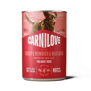 Корм влажный Carnilove Turkey & Reindeer & Wildboar для собак паштет индейка, оленина и дикий кабан 400 г