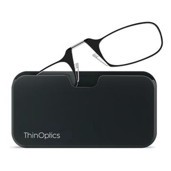 Окуляри для читання Thinoptics з класичним чохлом (Колір чохла: Чорний; Колір оправи: Чорний; Діоптрій: '+2.50)