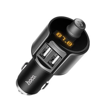 FM-трансмиттер Hoco Bluetooth 2xUSB 2.4 А Чёрный (E19)