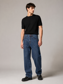 Мужские джинсы baggy синие демисезонные (8802) 34