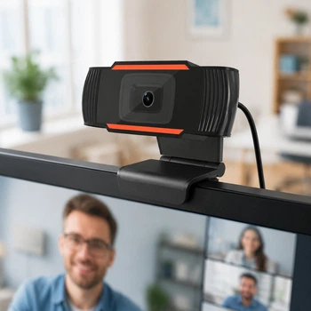 Веб-камера B1 720P HD USB с микрофоном для видеозвонков и онлайн конференций