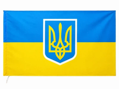 Прапор України з гербом 54029/383 90х145 см Жовто- блакитний shop (4821882650383)