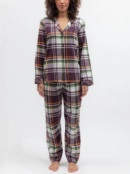 Піжама жіноча Cyberjammies Wild Slumber 5633-5634 стильний домашній комплект 100% бавовна з начосом family look 20/3XL Фіолетовий у клітинку (5051877689589)