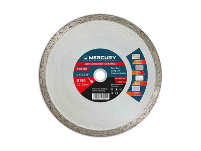 Диск алмазний Mercury плитка 180мм 22,2мм CERAMIC