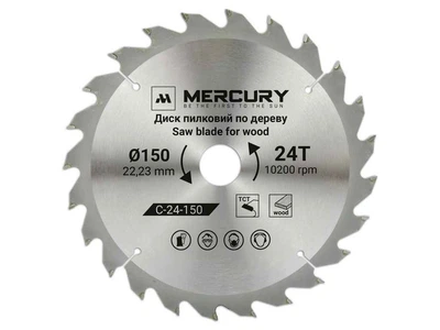 Диск пильний Mercury 150мм 22,2мм 24з C-24-150