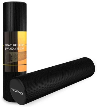 Масажний ролик Cornix EVA+ 60 x 15 см (валик, ролер) XR-0310 Black (LFXR-0310)