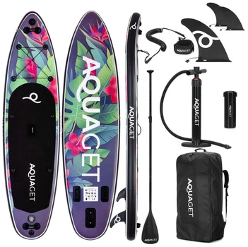 Надувна SUP дошка Aquaget 320 см з веслом AQ0047 Black/Violet (LFAQ0047)