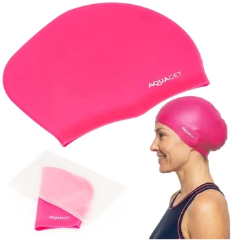Шапочка для плавання Aquaget для довгого волосся AQ0032 Pink (LFAQ0032)