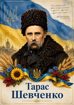 Портрет "Тарас Шевченко. І на оновленій землі", розмір 30х40 - А3