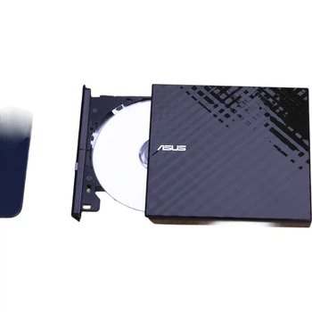 Зовнішній DVD-привід ASUS 8x Speed USB 2.0, портативний оптичний привід, чорний (сумісний із системами Apple/SDRW-08D2S)