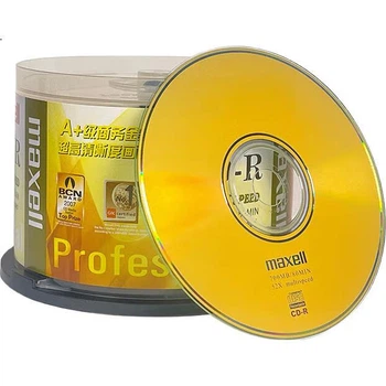 Диски Maxell CD-R, записываемые диски, оптические диски, чистые диски, скорость 52x, емкость 700 МБ, диски Business Gold в корпусе, 50 штук.