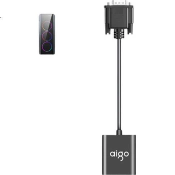 Конвертер Aigo VGA-HDMI з алюмінієвого сплаву з аудіо-блоком живлення, відеоадаптер високої чіткості для ноутбуків, настільних комп'ютерів, телевізорів, моніторів, проекторів VH01