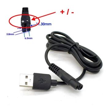 USB кабель 5V для зарядки машинок для стрижки и бритв Xiaomi (2 pin) 6мм между контактами, 1м
