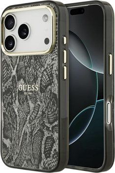 Etui plecki Guess Python Pattern MagSafe do Apple iPhone 17 Pro / 18 Pro Black (GUHMP18LHIMPYGK)