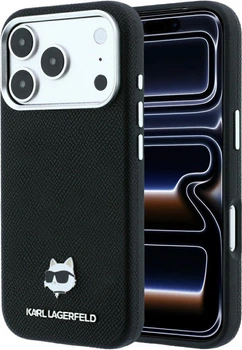 Etui plecki Karl Lagerfeld Grained Choupette Head Metal MagSafe do Apple iPhone 17 Pro Max / 18 Pro Max Black (KLHMP18X6PSCHLK)