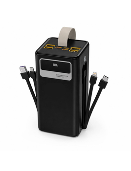 Повербанк 50000 mah 20W Super Fast Charge с LED дисплеем и быстрой зарядкой PD/QC 3 порта powerbank павербанк для телефона apple айфона iphone самсунг samsung роутера планшета универсальный с фонариком чорний