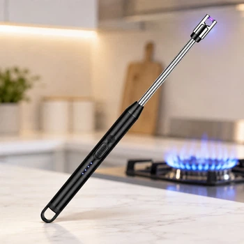 Електрична запальничка BBQ Lighter з USB-заряджанням і захисним блокуванням, чорна