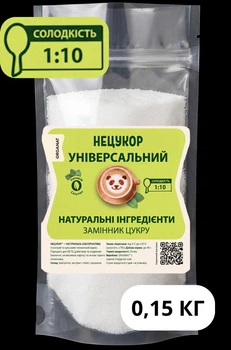 Нецукор Универсальный 1:10 150г натур. - не горчит, для диетического питания и похудения
