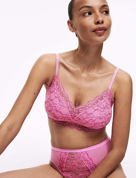 Бюстгальтер бралетт Marks & Spencer кружевной без косточек розовый XXL 50A-C (7039)