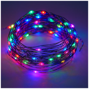 Гирлянда нить 20 м 200 LED USB зеленый провод мультиколор с пультом дистанционного управления для декора SQ-28811