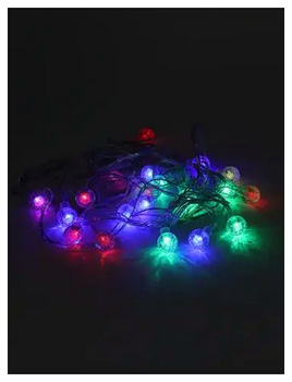 LED гирлянда 20 лампочек 5м 220В мультиколор для создания праздничной атмосферы SQ-26589