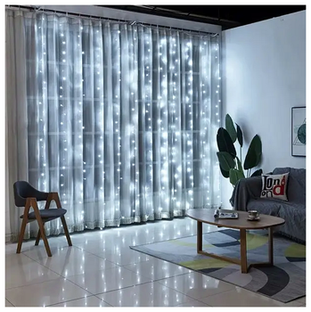 Гирлянда светодиодная штора 240 LED 3м 1.5м белый цвет свечения IP40 для декора помещений SQ-25543