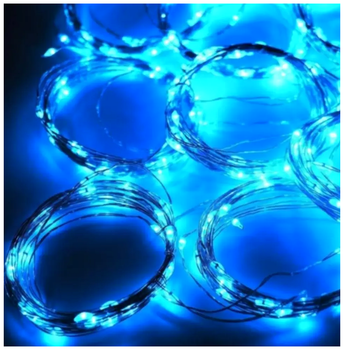 Гирлянда штора 100 LED 3x0.6м USB 8 режимов Сине-белый для украшения интерьера SQ-26724