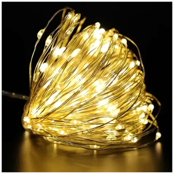 Гирлянда нить 30м 300 LED USB 5V 3Вт IP44 Теплый белый 8 режимов для украшения помещений SQ-26634