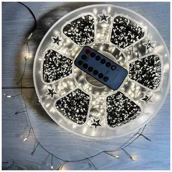 Гирлянда мишура 50м 1500 LED 220В USB 8 режимов белый свет зеленый провод для елки Роса SQ-28376