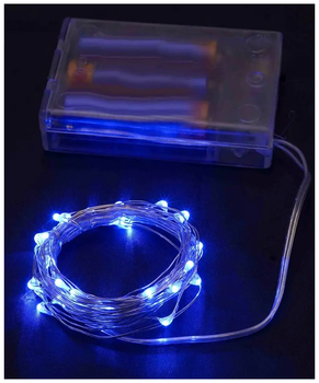 Светодиодная гирлянда Роса 10м 100 LED с батарейками и USB статический режим IP44 синий SQ-26664