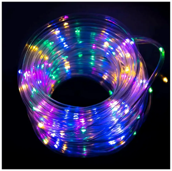 Гирлянда светодиодная 100 LED 10м 2 Вт USB 220V 8 режимов IP65 для улицы силиконовая трубка модель Роса SQ-26303