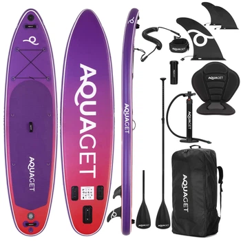 Надувна SUP дошка Aquaget 350 см з веслом AQ0043 Violet/Red