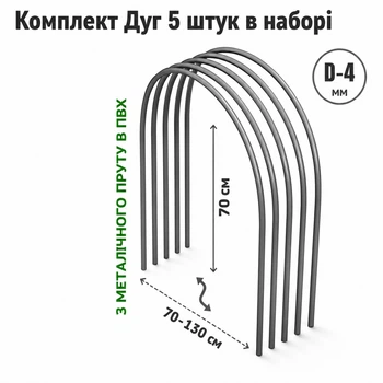 Дуги для міні-теплиць 2м - (Ø 4мм) 5 шт комплект A100890