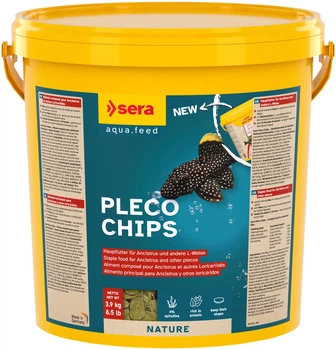 Корм для аквариумных рыб Sera Catfish Chips Nature для донных рыб, чипсы, 10л/3,9кг