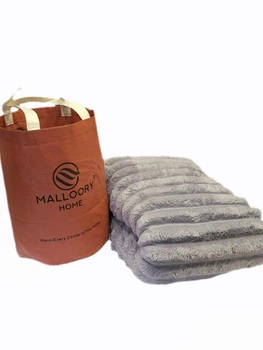 Плед Malloory Home Шарпей Королівська смужка 5 см у фірмовій сумочці 200x220 см Сірий