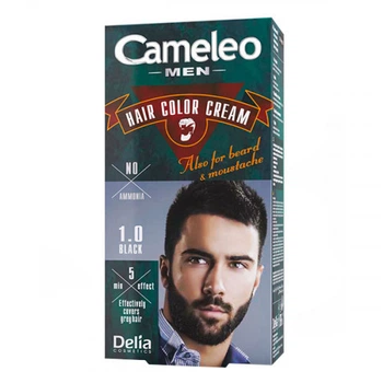 Крем-краска для мужчин для волос, бороды, усов Delia cosmetics Cameleo Men,тон 1.0 Черный, 30 мл