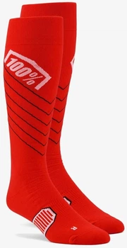 Носки мотокроссовые тонкие Ride 100% Hi-Side красные, размер L/XL