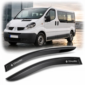Дефлектори вікон вітровики Renault Trafic 2001-2014 Ширина 8 см Скотч 3M Voron Glass